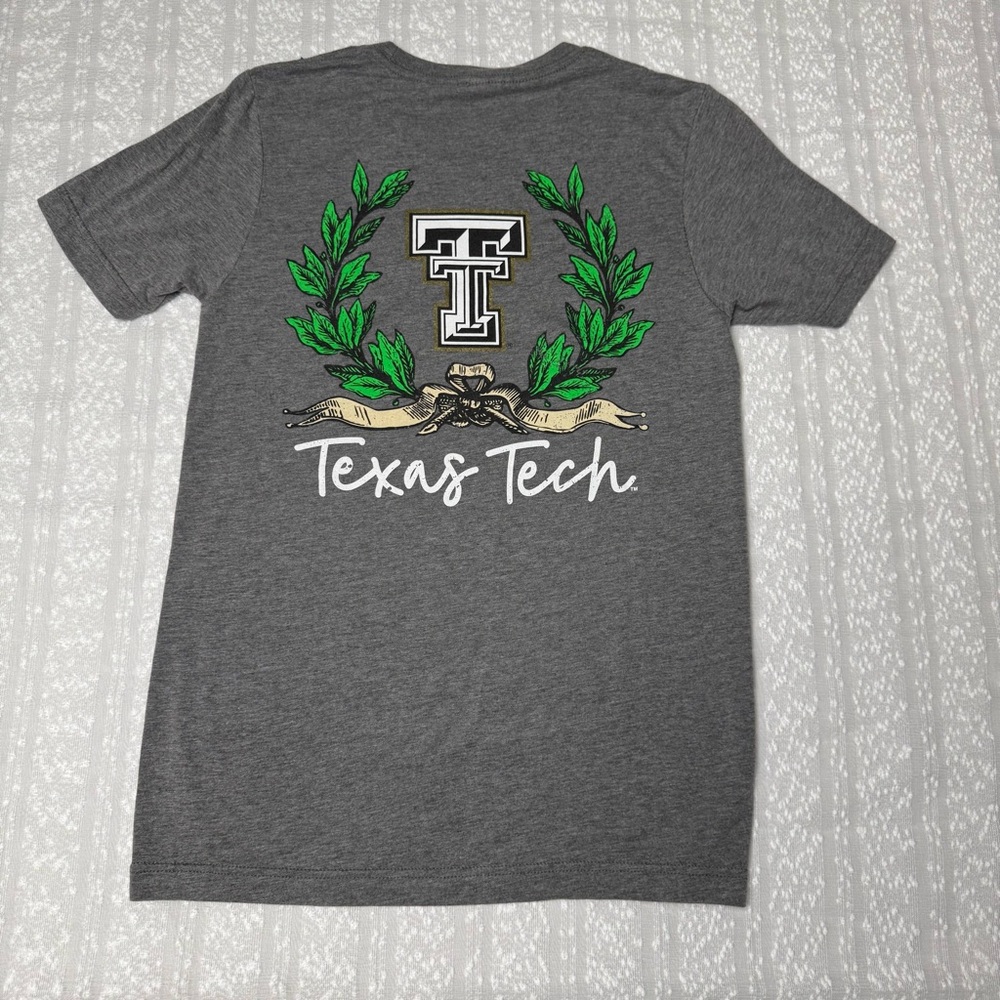 Texas‎ Tech Crest Tee Womens Size S Gray Bella Canvas Preppy Collegecore Graphic